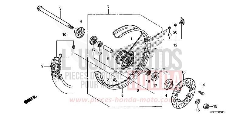 VORDERRAD von CRF150R "Big Wheels" EXTREME RED (R292) von 2014